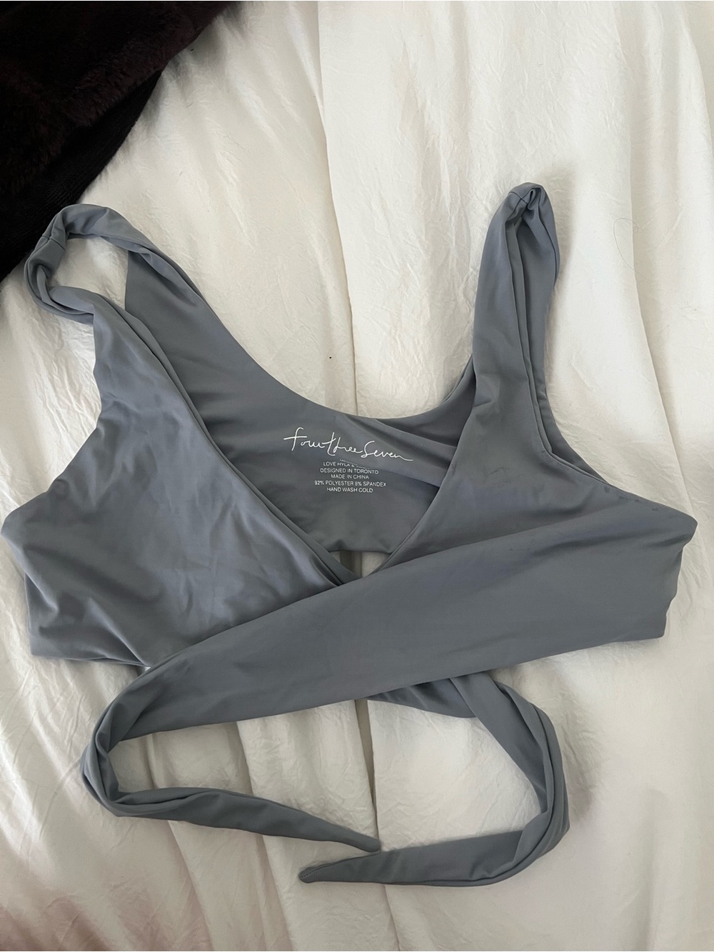 Gray Wrap Bikini Top 437